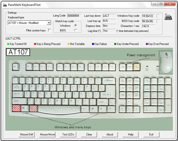PassMark KeyboardTest(̼) V3.1 