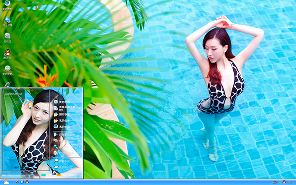 比基尼泳装美女Win8主题
