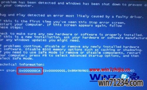 Windows7ʾ0x000000CAô