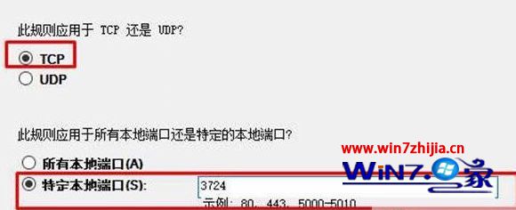 选择“TCP 按钮”